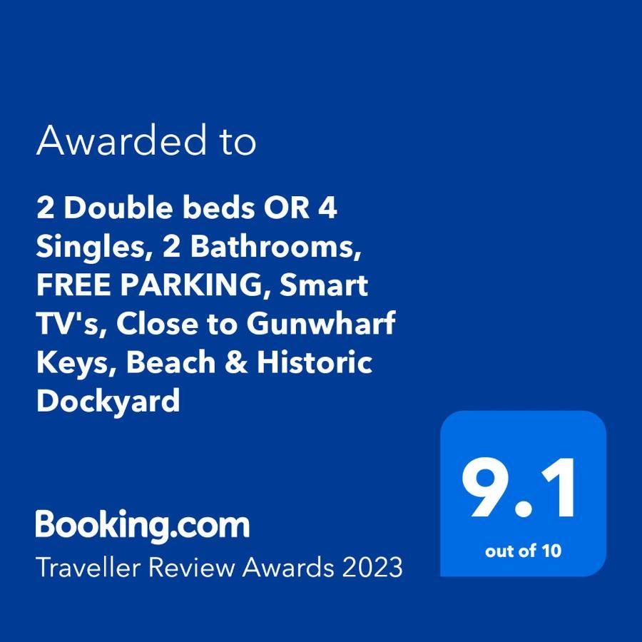 2 Double Beds Or 4 Singles, 2 Bathrooms, Free Parking, Smart Tv'S, Close To Gunwharf Quays, Beach & Historic Dockyard Portsmouth Exterior foto